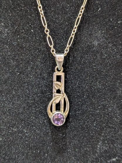 Sterling Silver Charles Rennie MacIntosh Pendent and Chain - Image 4