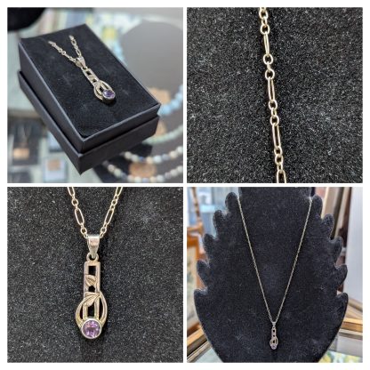 Sterling Silver Charles Rennie MacIntosh Pendent and Chain