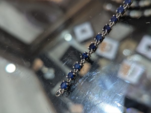 Sterling Silver and Blue CZ Bracelet - Image 6