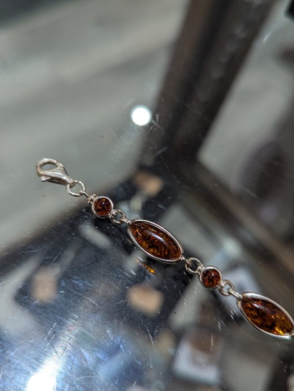 Sterling Silver and Amber Bracelet - Image 3