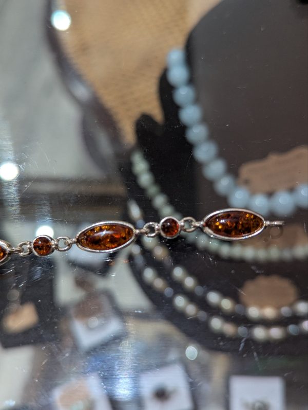 Sterling Silver and Amber Bracelet - Image 4