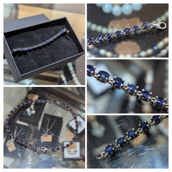 Sterling Silver and Blue CZ Bracelet
