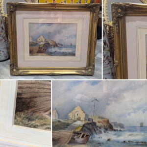 "Rocky Coast with Semaphore Tower" by John Simpson Fraser